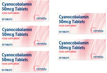 5 x CYANOCOBALAMIN Vitamin B12 50mcg Tablets (50)