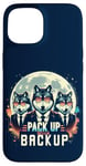 Coque pour iPhone 15 Emballez avec un jeu de mots de l'équipe de loup à fourrure assorti