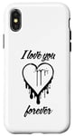 Coque pour iPhone X/XS I LOVE YOU FOREVER – Cœur graffiti