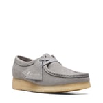 Clarks Wallabee 26169921 Womens Gray Leather Oxfords & Lace Ups Casual Shoes