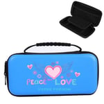 Etui pochette Switch LITE bleu personnalisee prenom peace love rose