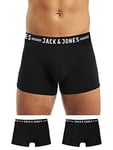 JACK & JONES Mens Sense Boxer Shorts - Black/Black/White - Large