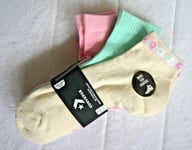 3 x CONVERSE Pastel Half Cushion Quarter Socks Cream Mint Pink 4-8 37-42 Con2