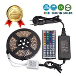 LCC® 5M LED Strip 5050 RGB SMD Multicolor 300 LEDs Vattentät Strip 60W Flexibel Strip Ljusadapter + Infraröd fjärrkontroll 44