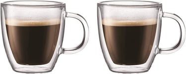 Bodum 10602-10 BISTRO Espresso Mugs Set Double-Walled, Dishwasher Safe, 0.15 L/5