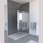 Paroi de douche 120 cm - Bande miroir  