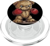 Un ours en peluche cool portant une tenue de gants de boxe PopSockets PopGrip pour MagSafe