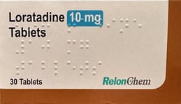 RelonChem Loratadine Hayfever Allergy Relief Tablets - 10mg x 30 tablets