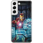 ERT GROUP mobile phone case for Samsung S22 original and officially Licensed Marvel pattern Iron Man 034 optimally adapted to the shape of the mobile phone, case made of TPU