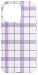 iPhone 15 Pro Max Purple White Checkered Plaid Flannel Gingham Pattern Checker Case