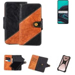 Couverture de téléphone portable pour Oppo Reno2 Case Cover noir brun clair