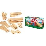 BRIO World - Expansion Pack - Intermediate Wooden Train Track for Kids age 3 years and up compatible with all train sets & World Curved Bridge for Kids Age 3 Years and Up