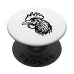 Illustration de poulet amusant et insolite Animaux de ferme Art PopSockets PopGrip Adhésif