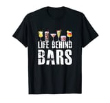 Life Behind Bars Shot Color Glasses And Alcohol Drink Design T-Shirt