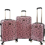 Juicy Couture Jane 3-Piece Hardside Spinner Luggage Set, Pink Leopard, One Size, Jane 3-Piece Hardside Spinner Luggage Set