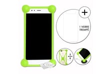 PH26 Coque et étui téléphone mobile Super pack coque bumper vert antichoc pour huawei p smart + 2019 avec 1 verre trempé de protection dureté maximale