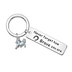 WTOPP Horse Keyring Gift Never Forget How Brave You are Keyring for Women Horse Gifts Horse Lover Gift Inspiring Inspired Motivational Keychains for Women Birthday Gift for Friends