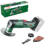 Bosch Outil multifonctions sans fil UniversalMulti 18V-32 livré avec 1x lame de scie ; 1x lame de coupe ; 1x plateau de ponçage ; 6x feuilles abrasives ; 1x butée de profondeur ; sans batterie)