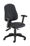 Office Hippo Desk Chair, Ergonomic Home & Office Chair With Adjustable Seat, Back, Flip Up Arms & Lumbar Pump For Comfort & Support, Computer Chair For Daily Use - Black PU