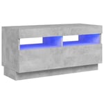 TV-taso LED-valoilla betoninharmaa 80x35x40 cm