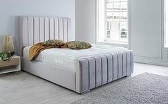 Eleganza Sancia Plush Superking Bed Frame - Silver