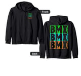 Boys BMX Graphic Zip-Up Hoodie with Text on Back Zip Hoodie