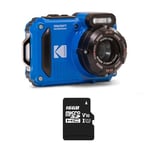 KODAK Pixpro WPZ2 Pack + 1 Compact SD Card 16 m Pixels, Waterproof to 15 m, Shockproof, 720p Video, 2.7 LCD Screen – Li-ion Battery – Blue – Blue