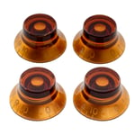 Musiclily Pro 4Pcs Amber Imperial Inch Size Bell Hat Knob For US Les Paul Guitar