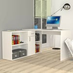 Toscohome - Bureau d'angle blanc réversible de 210 cm - Alis