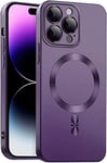 ICOVERI Coque magnétique en TPU Gel, Compatible avec iPhone, Compatible Charge magnétique par Induction, Protection des caméras, Protection Antichoc, TPU Souple. (Violet, iPhone 14 Pro Max)