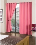 Pink Cali 90" x 90" Eco Thermal Woven Blackout Ready Made Eyelet Curtains