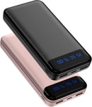 Power Bank, Lot De 2 Batteries Externes 16000 Mah 5 V 3 A Charge Rapide Chargeur Portable Avec Écran Lcd, Mince, Deux Ports, Batteries Externes Pour Téléphone Portable Avec Iphone 15 14 13 12