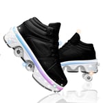 JYHGX Deformation Parkour Shoes Four Rounds of Running Shoes Roller Skates with Led Lights in 7 Colors Adult Children's Automatic Walking Shoes