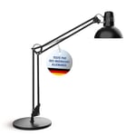 MAUL lampe de bureau MAULstudy en métal | Lampe LED professionnelle | Lampe sur pied flexible pour le bureau et l'atelier | Haute qualité d'éclairage à LED | Lampe bureau avec ampoule | Noir