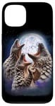 Coque pour iPhone 13 3 Pangolin hurlant à la lune pour amoureux des animaux en danger