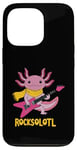 Coque pour iPhone 13 Pro Rocksolotl Guitare Axolotl pour enfant