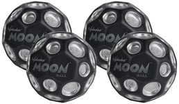 Waboba The Original Moon Ball - Hyper Bouncy Ball - All Ages Extreme Bounce and Fun - Perfect for Active Play and Outdoor Games - Black/Silver (Pack of 4)