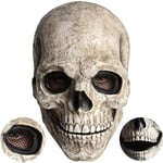 Dödskallemask, Halloween-dödskallemask, Helmask med rörlig mun, 3D-dödskallemask Halloween M