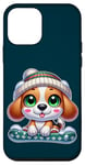 Coque pour iPhone 12 mini Joli Beagle Snowboard Dessin animé Amusement d'hiver