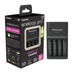 Panasonic Eneloop Smart & Quick 4 Bay AAA and AA Battery Charger+ 4x AA Batterie