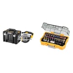 DEWALT - Scie Circulaire XR 18V - DCS391NT-XJ - Scie Circulaire sans Fil avec Coffret TSTAK - 3700 trs/min - Lame Carbure 24 Dents 165 mm & Coffret de 32 Embouts de Vissage de 25mm Robustes et Précis