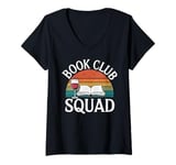 Womens Book Club Squad Reading and Wine Drinking Lovers Literature V-Neck T-Shirt