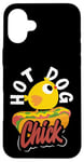 iPhone 16 Plus Hot Dog Chick Fun Quirky Graphic Humor Case