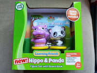 LEAPFROG Hippo & Panda~Learning Friends Figure Set with Board Book - New