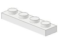 LEGO Bricks 3710 City – Plates (1 x 4 Pins Pack of 25 White