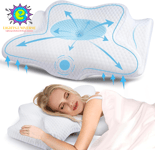 Cervical Memory Foam Pillow for Neck Pain Relief, 2 in 1 Orthopedic Sleeping Pil