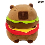 Kawaii söt hamburg Capybara plyschleksak fluffty plyschdocka simulering Capibara [DB] Brown 20cm