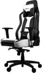 Vernazza Fauteuil Gamer, Faux Cuir, Noir/Blanc, 50 X 55 X 130 Cm