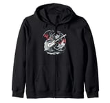 Cool Guitarist Costume for Dragons and electric Guitar Fans Zip Hoodie