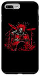 Coque pour iPhone 7 Plus/8 Plus Kit de batterie pour batteur de squelette Guy Rock and Roll